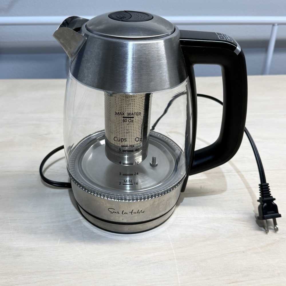 Sur La Table SLT-4408 Digital Kettle + Infuser 7.5 Cups 60 Oz + Base